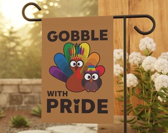 LGBTQ Pride Flag Thanksgiving Pride Garden Flag Gay Pride Yard Art Thanksgiving Pride Home Banner Rainbow Fall Yard Art Lesbian Thanksgiving