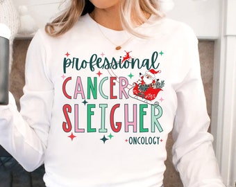 Oncology Nurse Christmas Shirt Cancer Nurse Long Sleeve Shirt Cancer Nurse Gift Oncology Dept Holiday Apparel Hospital Party Christmas Shirt