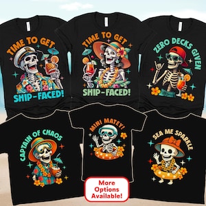 Skeleton Family Cruise Shirts Funny Matching Cruise Outfits Tropical Vacation Shirt Summer Skeleton Shirts for Groups Best Friend Cruise Tee
