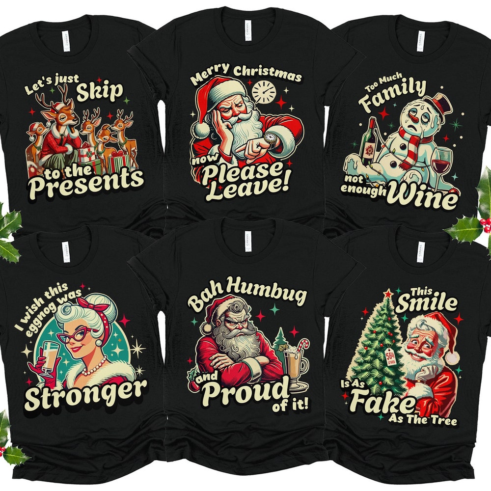 Christmas Party Tees Family Christmas Pajamas Matching Holiday Pajamas Family Christmas Pjs Family Christmas Shirts Sarcastic Christmas Shirts Friends Christmas Holiday Shirts Men Women Rugify