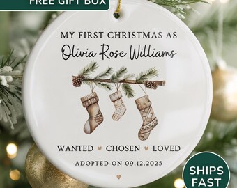 Adoption Ornament Personalized Adoption Christmas Ornament Gift for Adoption Announcement Adopted Ornament for New Parents Adoption Keepsake