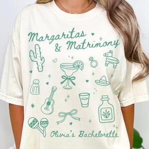 Margaritas and Matrimony Bachelorette Party Shirts Final Fiesta Comfort Colors Shirts Personalized Bachelorette Shirts Tequila Bridal Party