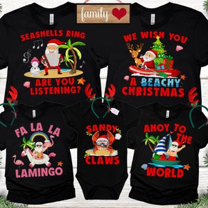 Family Christmas Shirts Tropical Christmas Pajamas Matching Family Christmas Pajamas Beach Christmas Shirts Palm Tree Family Christmas Shirt