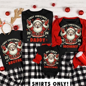 Baby&#39;s First Christmas Shirts Our First Christmas Matching Family Shirts First Christmas As Mommy As Daddy New Baby Gift Baby Announcement