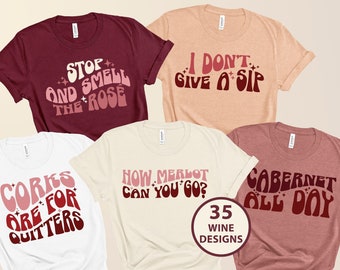 Chemises EVJF Dégustation de vin EVJF, Napa Valley EVJF, chemises EVJF, drôles de filles, chemises voyage T-shirt énonciations sur le vin