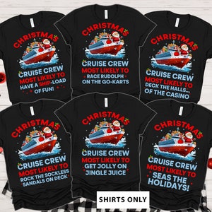 Most Likely To Matching Christmas Cruise Shirts Family Christmas Cruise 2023 Shirts Funny Christmas Family Vacation Matching Christmas Crew