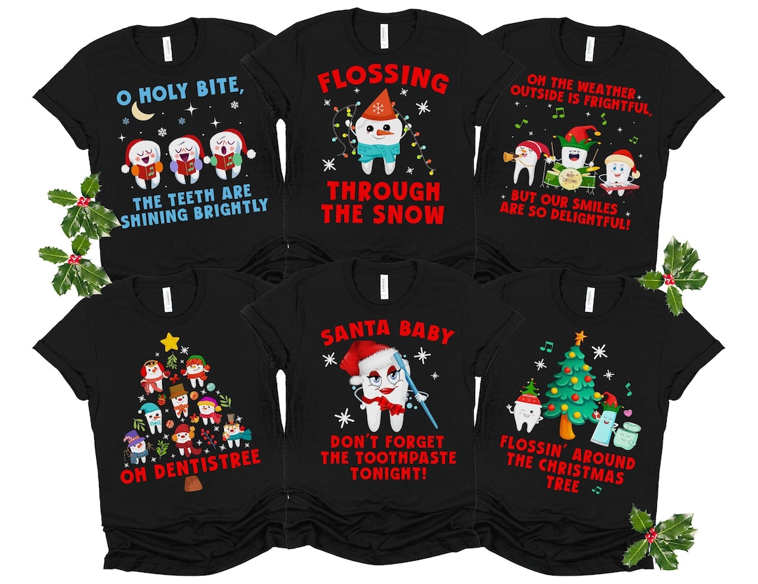 Dentist Custom Christmas Shirts Dental Office Christmas Shirts