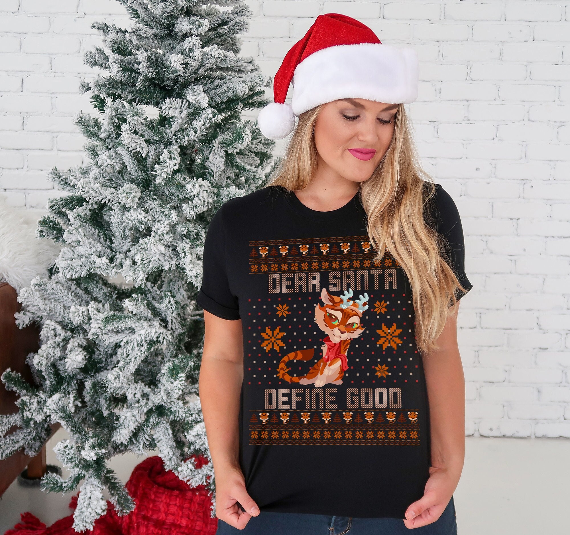 Ugly Christmas Sweater Tiger Dear Santa 