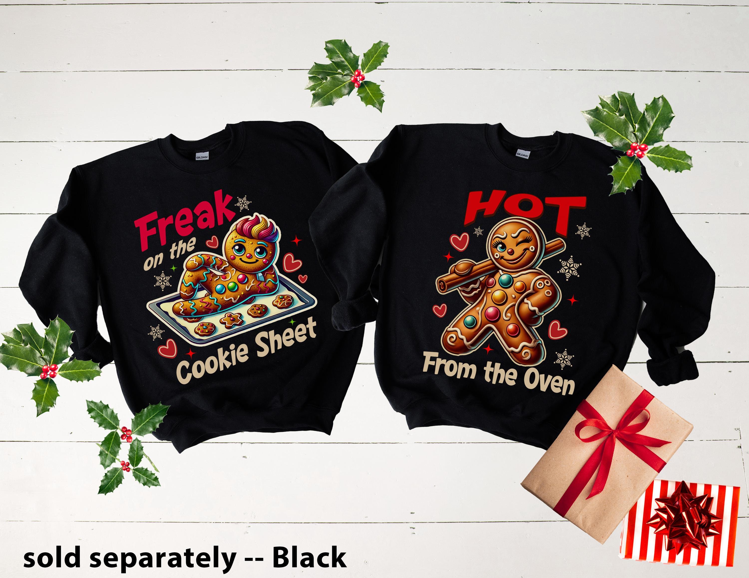 Funny Couples Christmas Sweaters Gingerbread Matching Christmas Pajamas Ugly Christmas Sweater Adult Humor Sweatshirts Naughty List Shirts