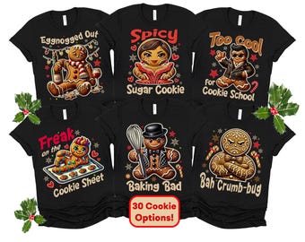 Family Christmas Pajamas Gingerbread Cookie Shirts Matching Holiday Pajamas Family Group Baking Shirts Cookie Crew Shirts Funny Cousin Shirt