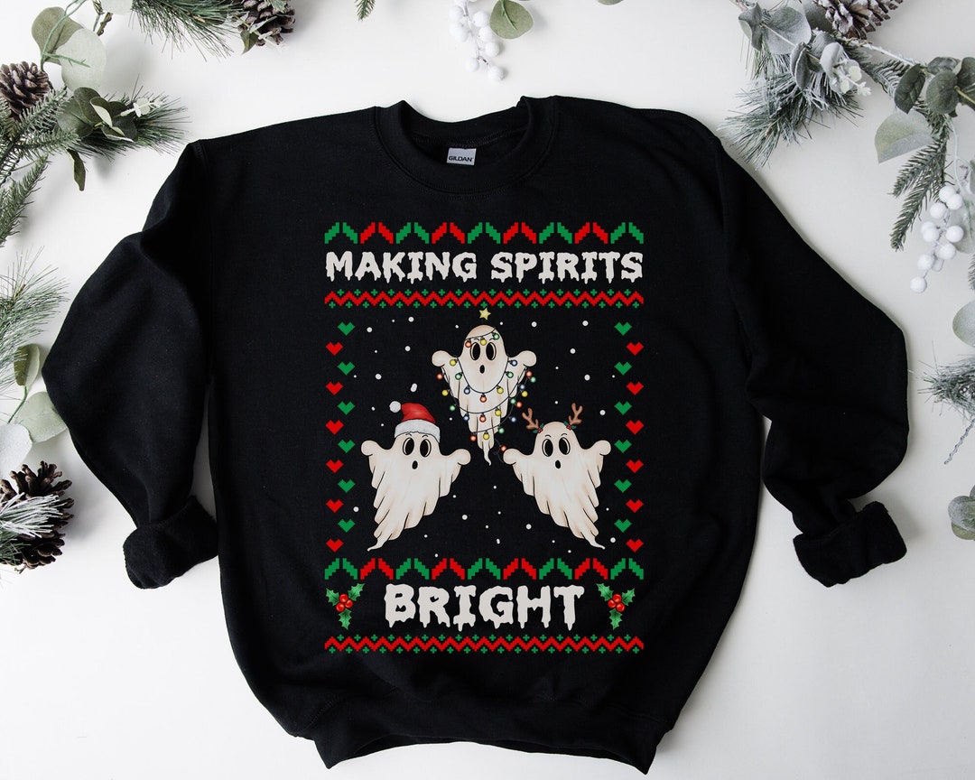 Goth Christmas Sweatshirt Ugly Christmas Sweater Funny Ghost