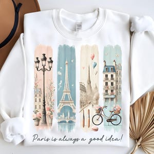 Paris France Sweatshirt Paris Sweater Paris Lover Gift Souvenir Sweater French Gift Paris Trip Sweatshirt Brushstroke Paris Vacation Sweater