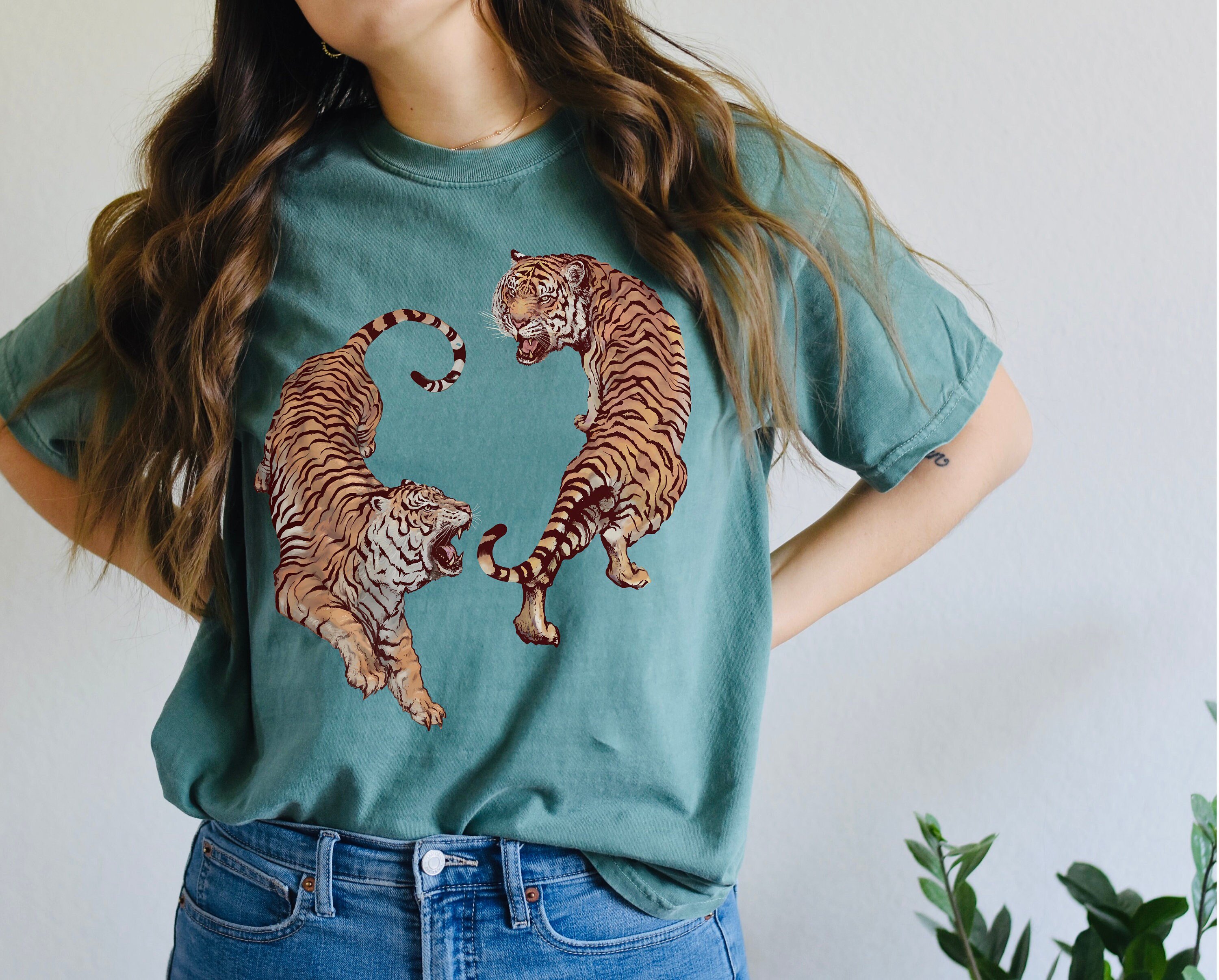 Tiger Shirt Vintage Tiger Graphic Tee Retro Comfort Colors - Etsy