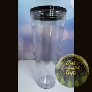 Tapa negra 24oz Vaso de acrílico