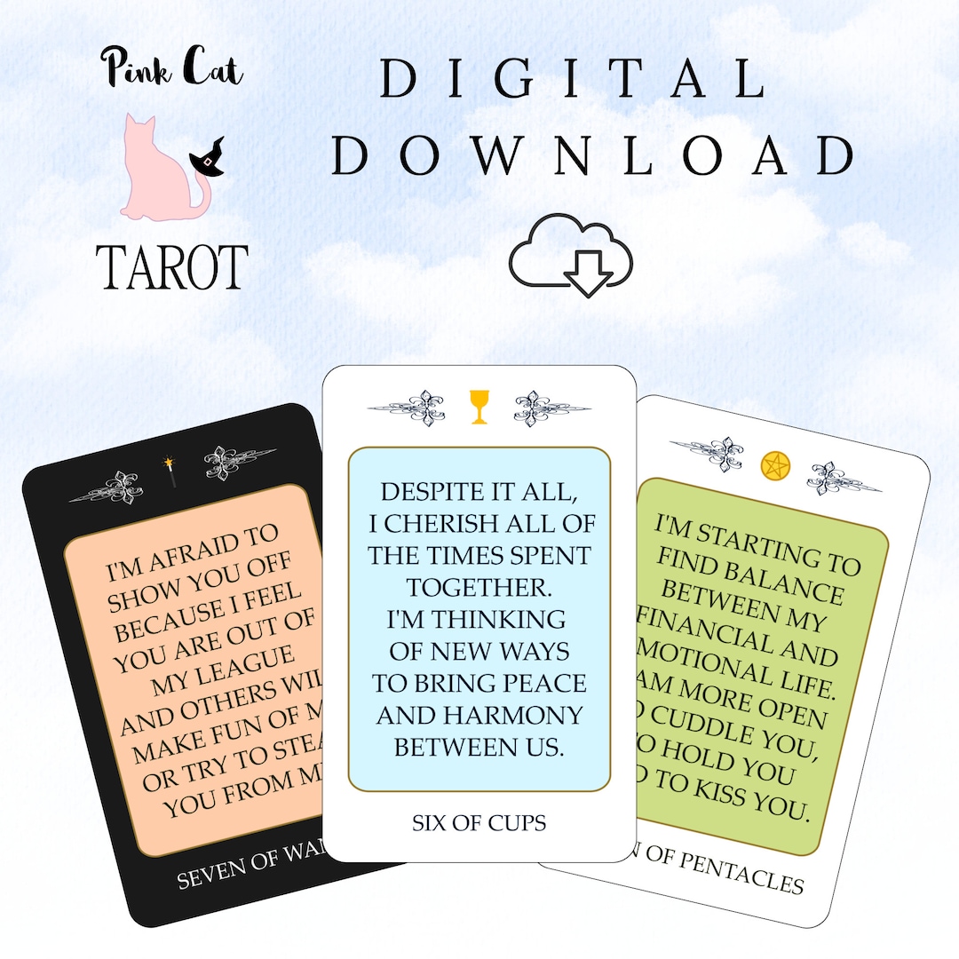 Printable Tarot Cards With Light and Shadow Messages, Digital Download ...
