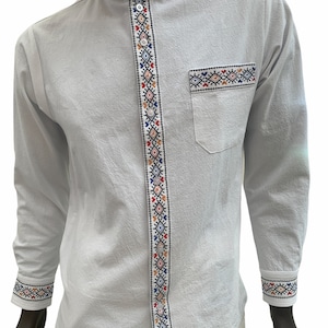 Embroidered White Handmade Shirt