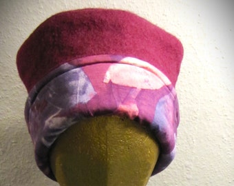 Upcycled hat made from boiled wool