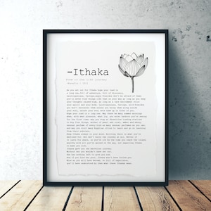 Ithaca Poem Print: Kavafis Literary Quote, Home Office Decor