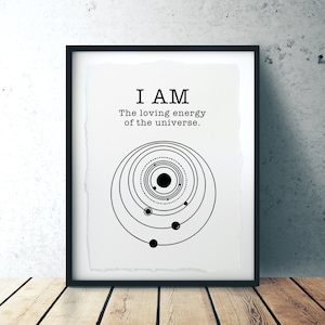 I AM Affirmation Print: Cosmic Energy Spiritual Quote for Meditation