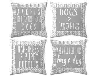 Dog Pillow Cover - 100% Cotton Dog Pillow - 18x18 Double-Sided Pillow Covers - Set of 2 - Dog Lover Gifts - Dog Mom - Funny Dog Quotes