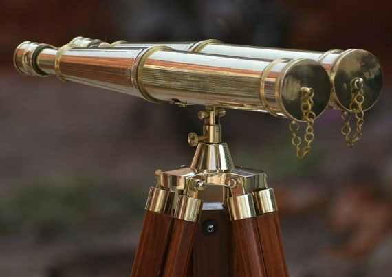 Antique Maritime Brass Monocular Binocular Vintage Nautical
