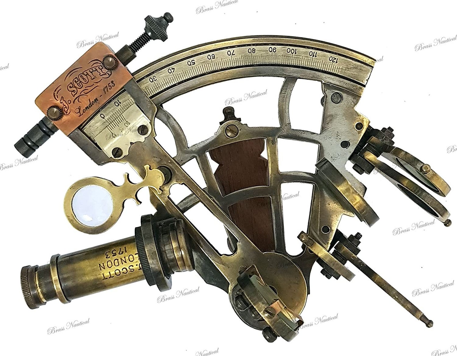 Brass Nautical Sextant Large Brass Navigation Instrument Etsy