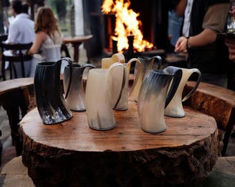 Personalized Viking Drinking Horn Mug: Buffalo Beer Tankard
