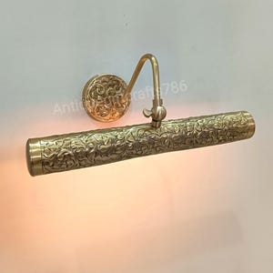 Embossed Brass picture light. Hand Made - Brass Lighting Modern Painting Light wall Light
