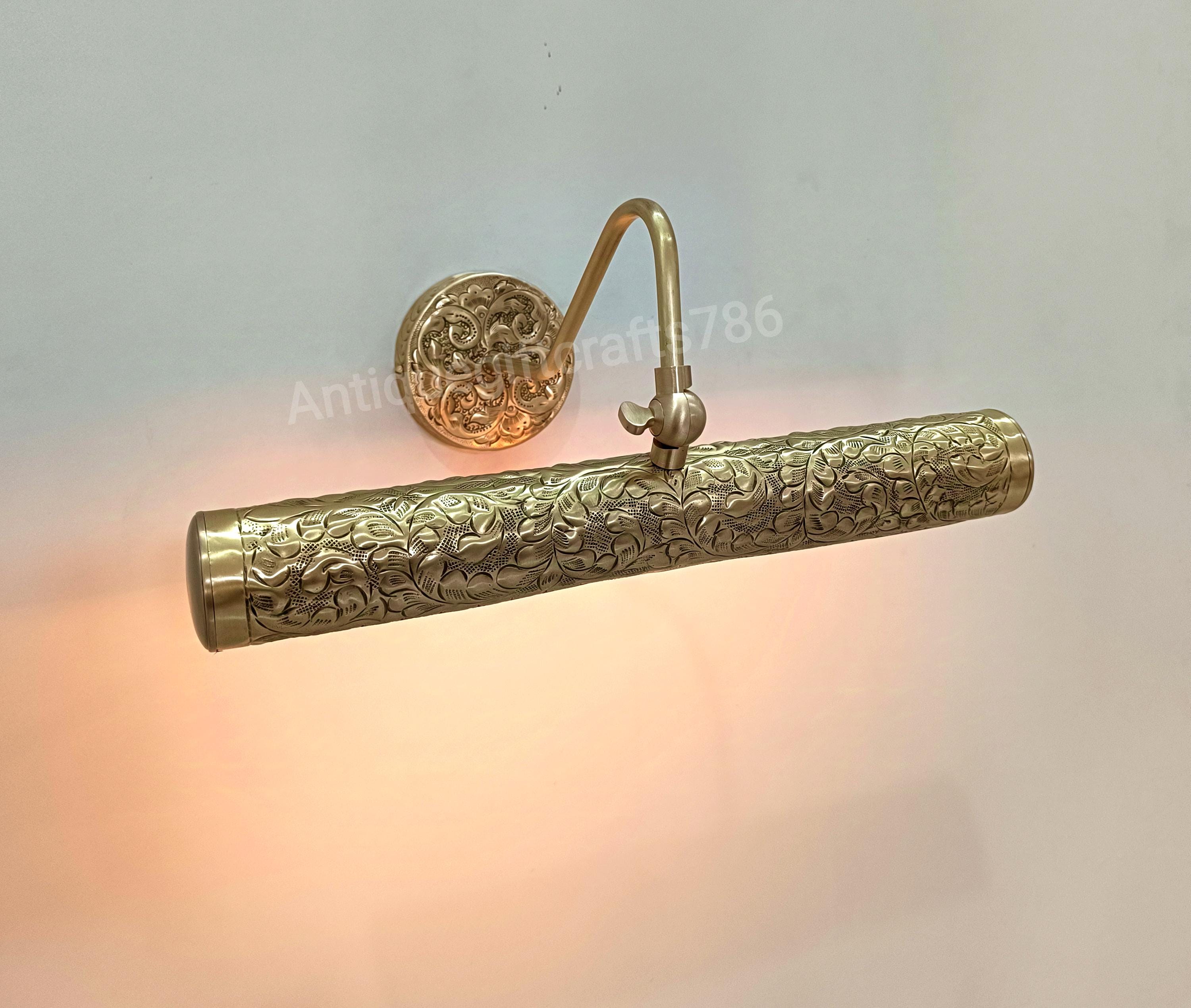 Embossed Brass picture light. Hand Made - Brass Lighting Modern Painting Light wall Light
