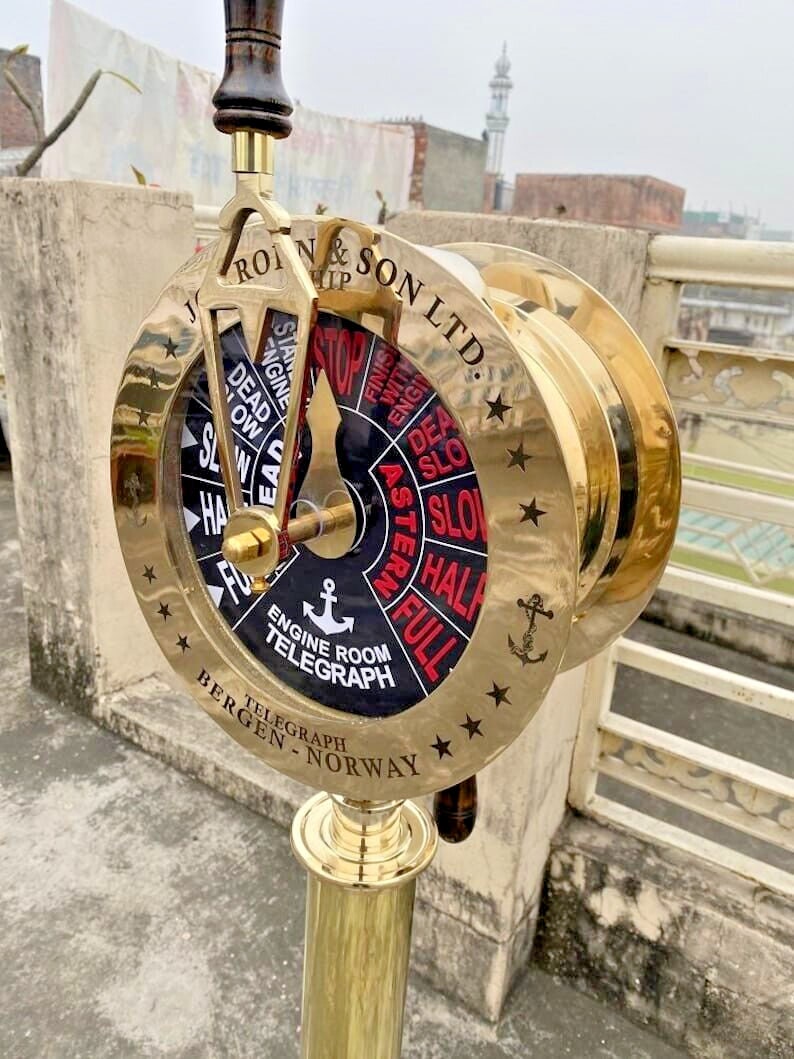 43 Ship Engine Telegraph, Ship Order Engine Working Telegraph,Handcrafted Decor,Gift for sailor, gift for navy image 7