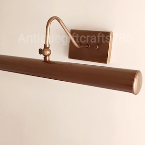 20&quot; Brass mid century modern picture light House of Elle picture Wall light Antique \ Light Brass Sconce Wall Light Antique Brass Art Light