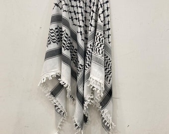 Palestine Keffiyeh Scarf , Traditional Shemagh with Tassels, Arab Style Headscarf for Men and Women