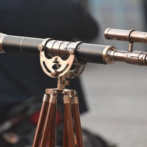 Working Telescope Nautical Floor Standing Brass Telescope With Wooden Tripod Stand Christmas Gift