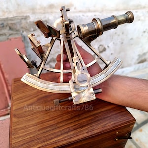 Brass Maritime Marine Captain Sextant Working Astrolabe Instrument Ship Sextant Henry Barrow & Co. London-Decoration Christmas Present Gift
