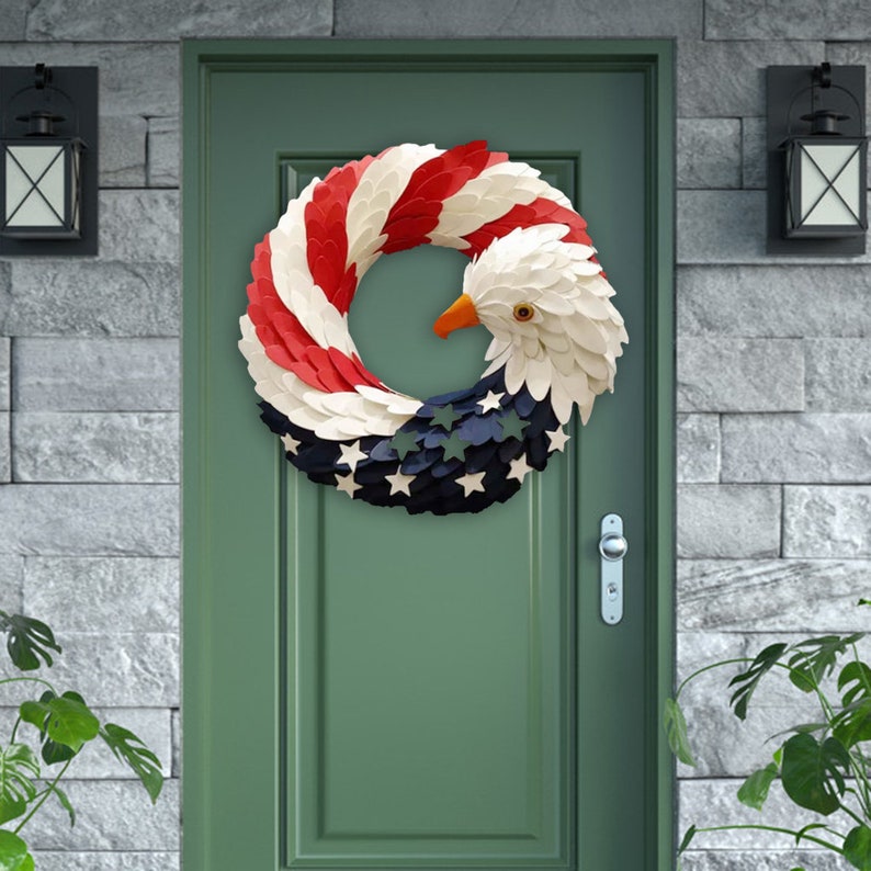 American Eagle Wreath Glory Patriotic July 4th Wreath Holiday Etsy
