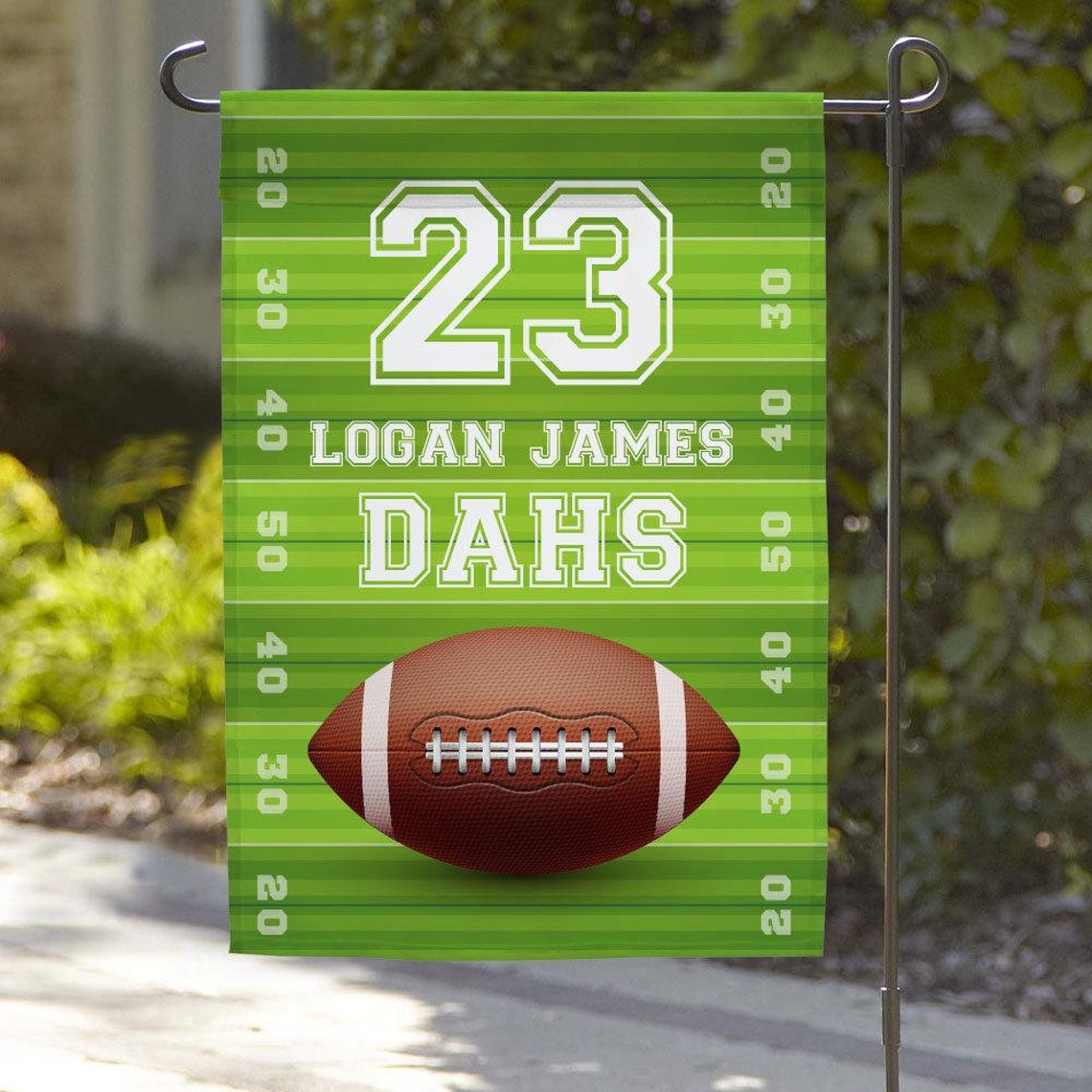 Football Personalized Garden Flag Vertical Double Sided Flag Etsy
