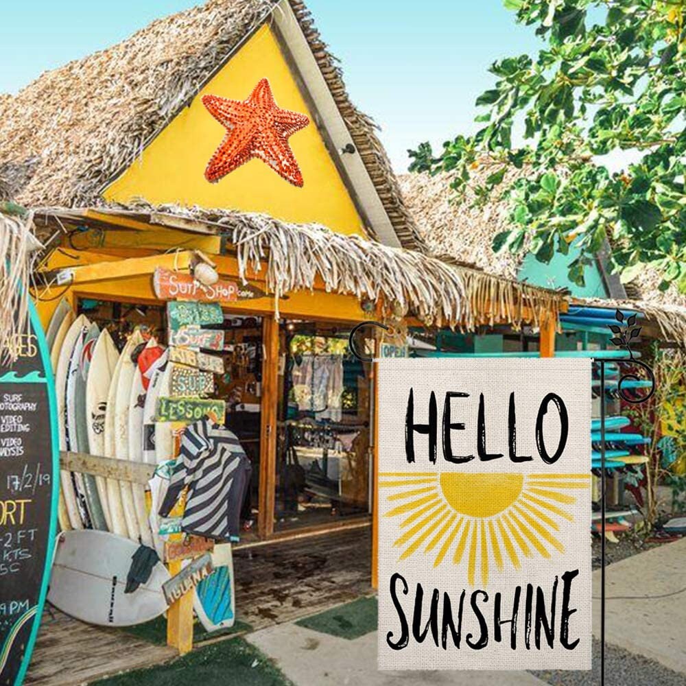 Hello Sunshine Flag Summer Garden Flag 12x18 Vertical Double | Etsy