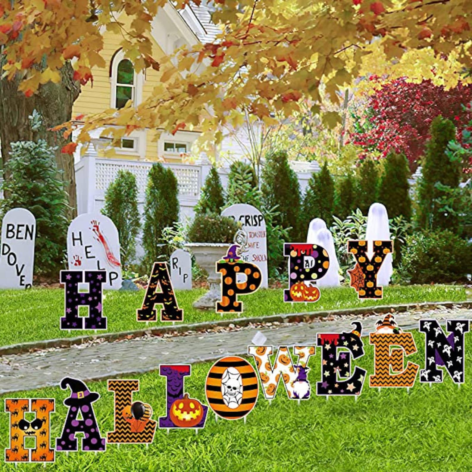 Happy Halloween Yard Signs 14Pcs Outdoor Lawn Decorations with  Etsy