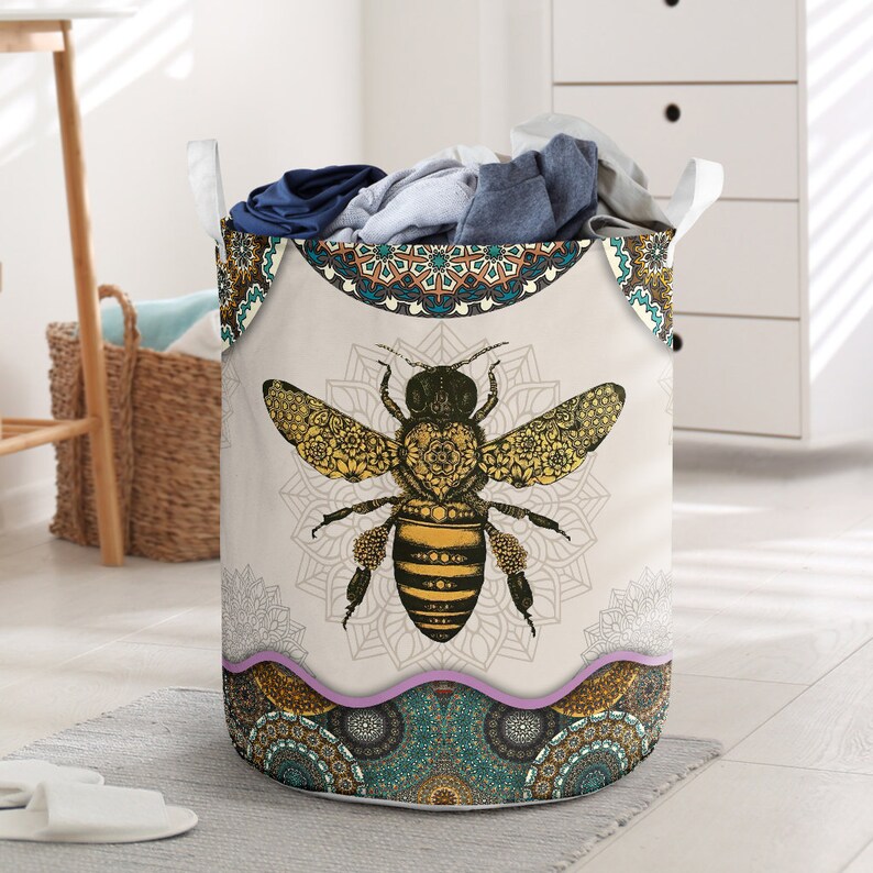 Amazing bee Laundry Basket Wicker Laundry Basket Storage Etsy