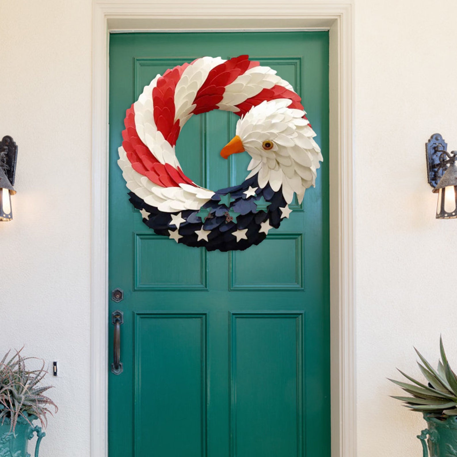 American Eagle Wreath Glory Patriotic July 4th Wreath Holiday Etsy