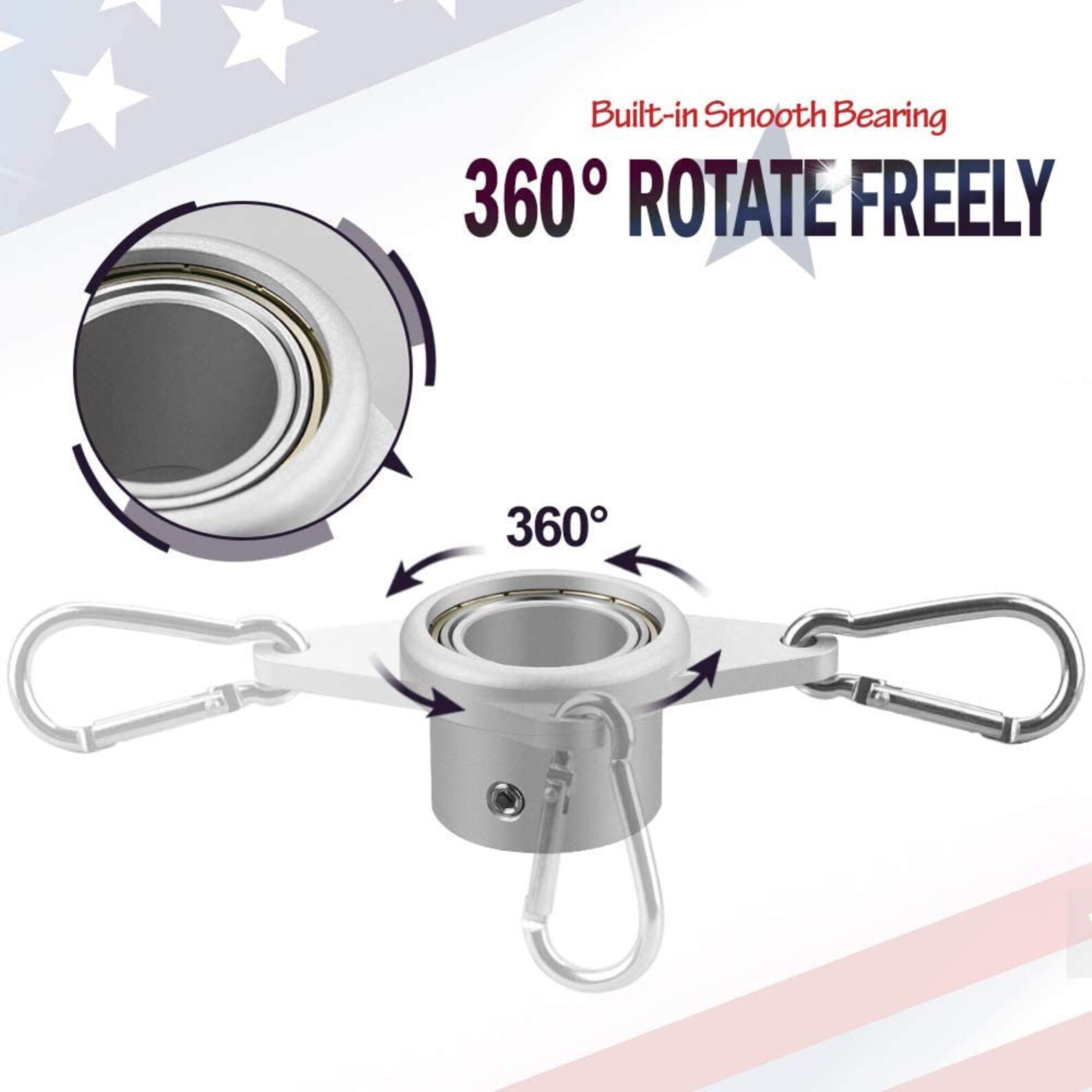 Flagpole Ring Set with Bearings 360 Rotating Flag Mounting Etsy
