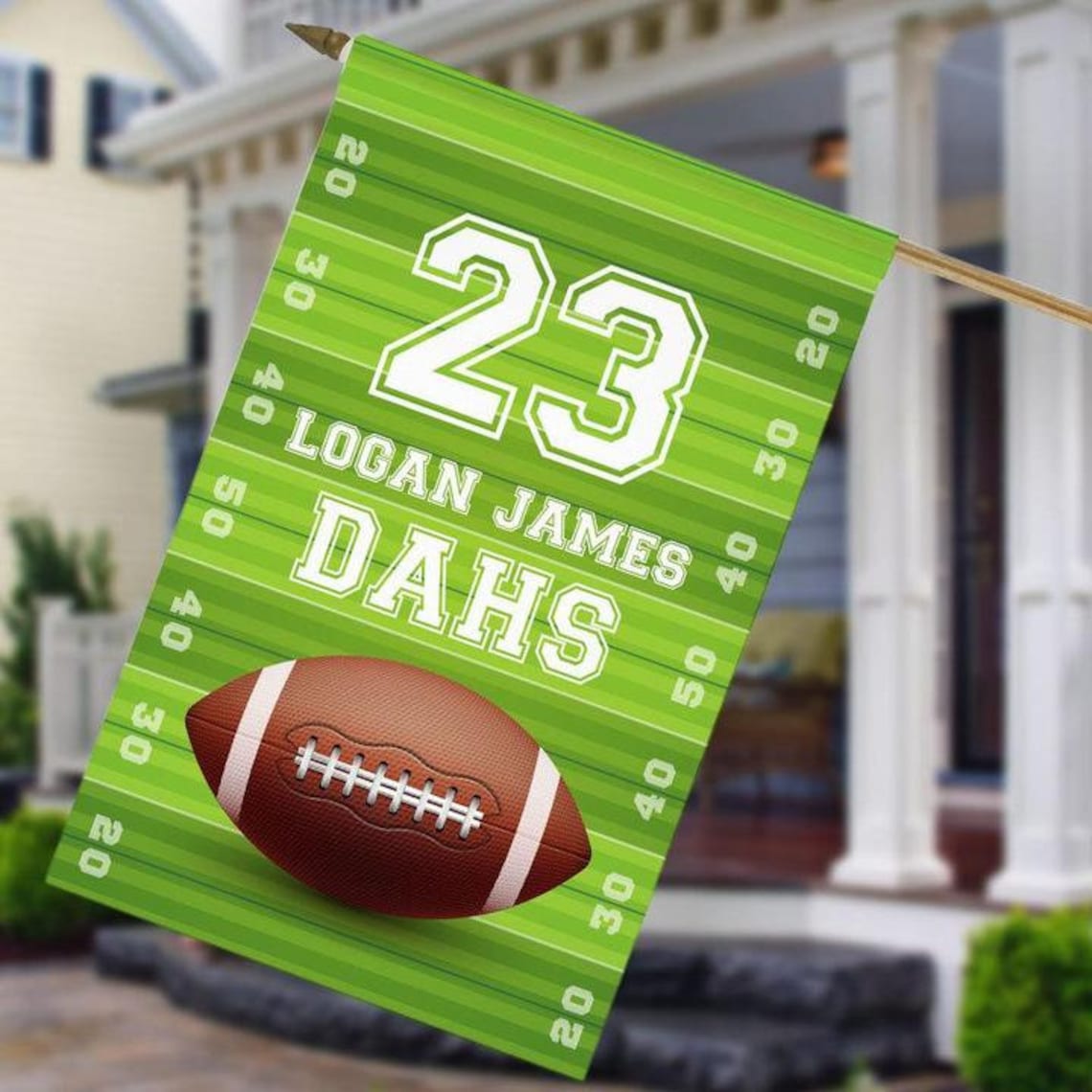Football Personalized Garden Flag Vertical Double Sided Flag Etsy