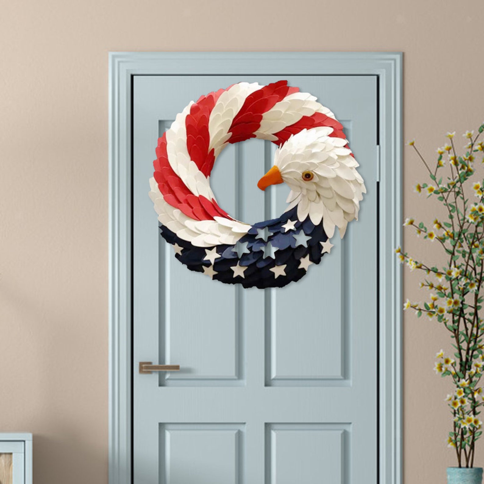 American Eagle Wreath Glory Patriotic July 4th Wreath Holiday Etsy