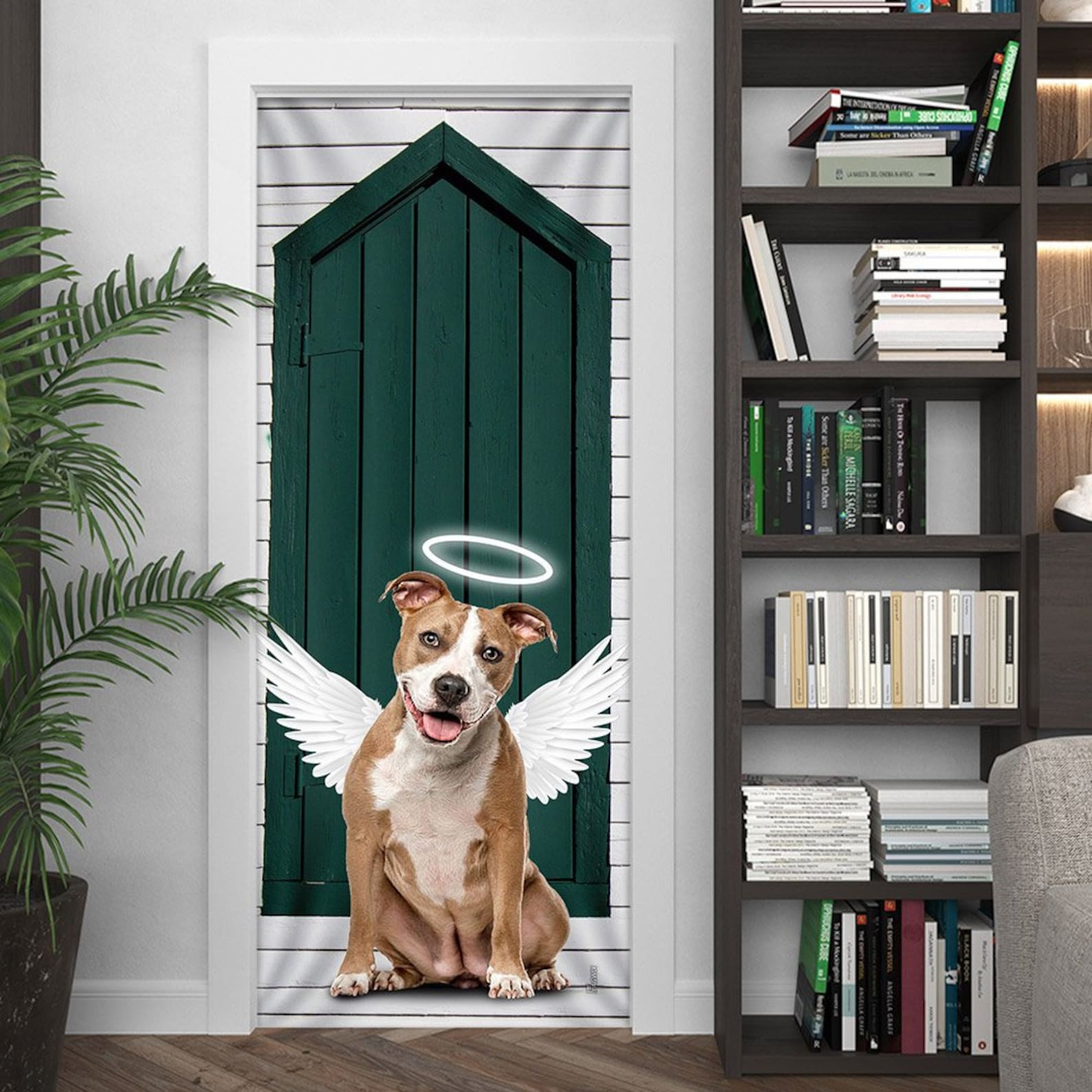 Angel Pit Bull Dog Door Cover Jesus Door CoverChristmas Door Etsy
