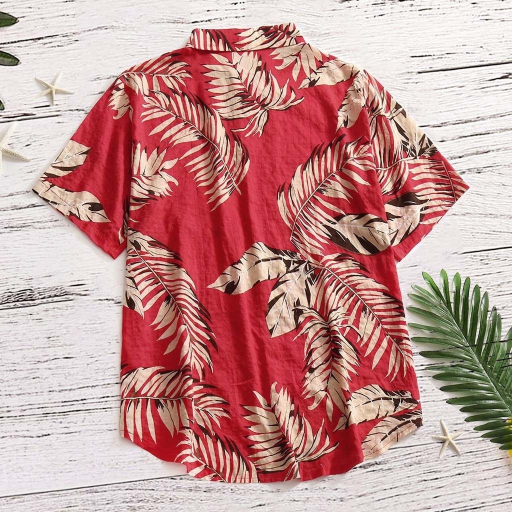 Mens Hawaiian Shirt Fashion Casual Button Hawaii Beach | Etsy