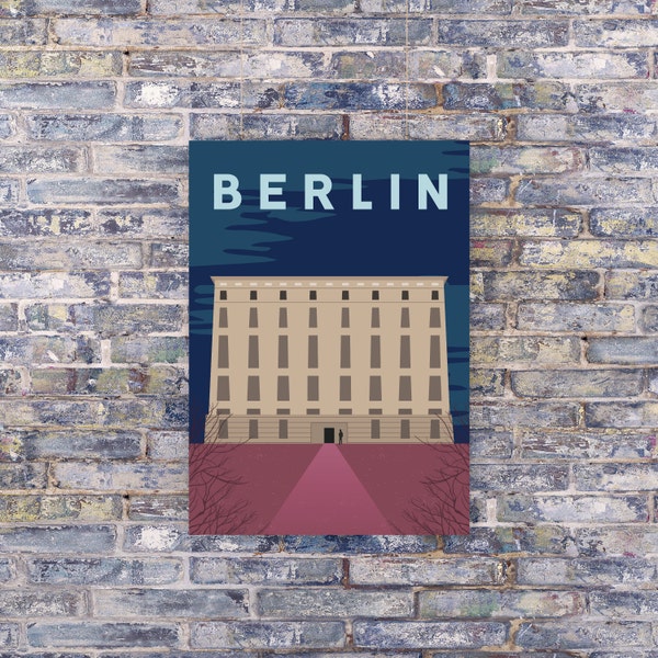 BERLIN Poster | BERLIN Print | Techno Poster | Framed or Unframed | Modern Travel Print | Techno | Kreuzberg | Techno Print | Berlin Techno