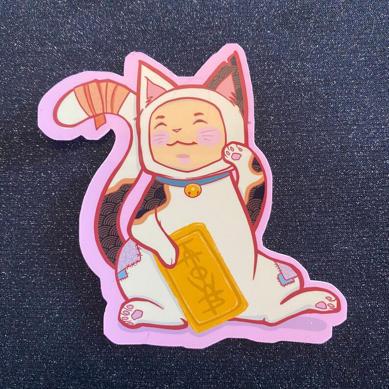 Lucky Cat Costume Vinyl Sticker - Etsy