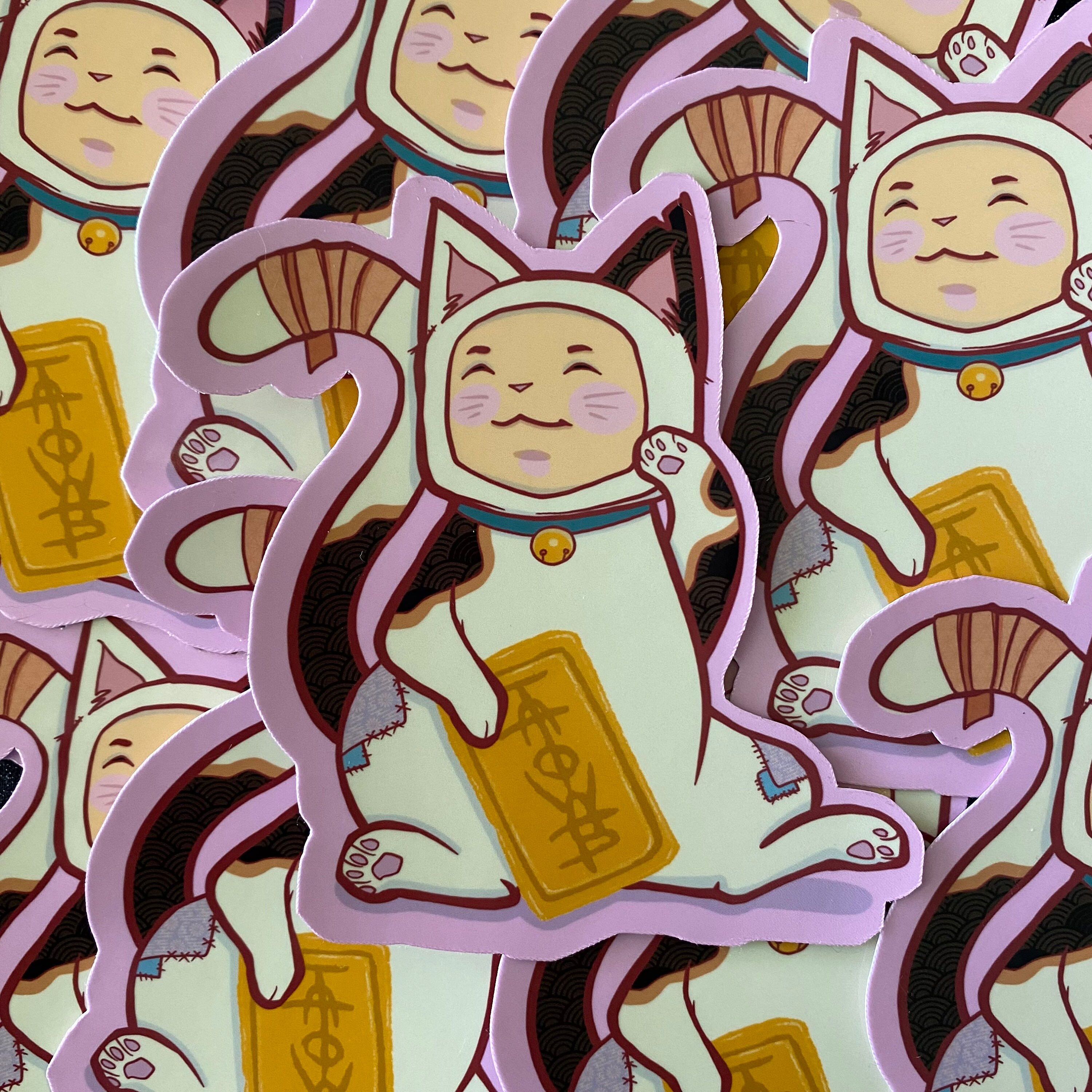 Lucky Cat Costume Vinyl Sticker - Etsy