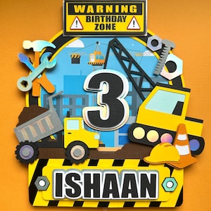 Construction Cake Topper, Trucks Birthday Party Decor