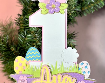 Bunny First Birthday Cake Topper | Easter Theme
